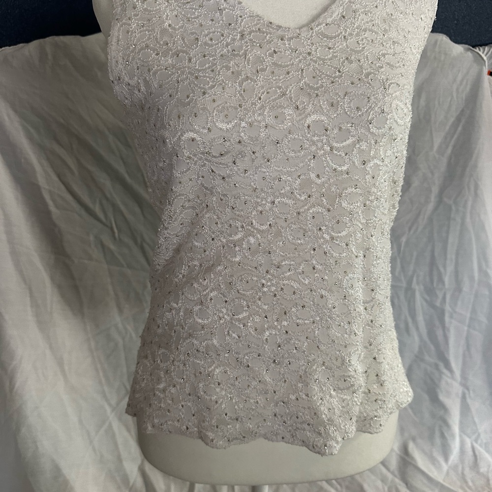 Brittany Black White Lace Tank Top